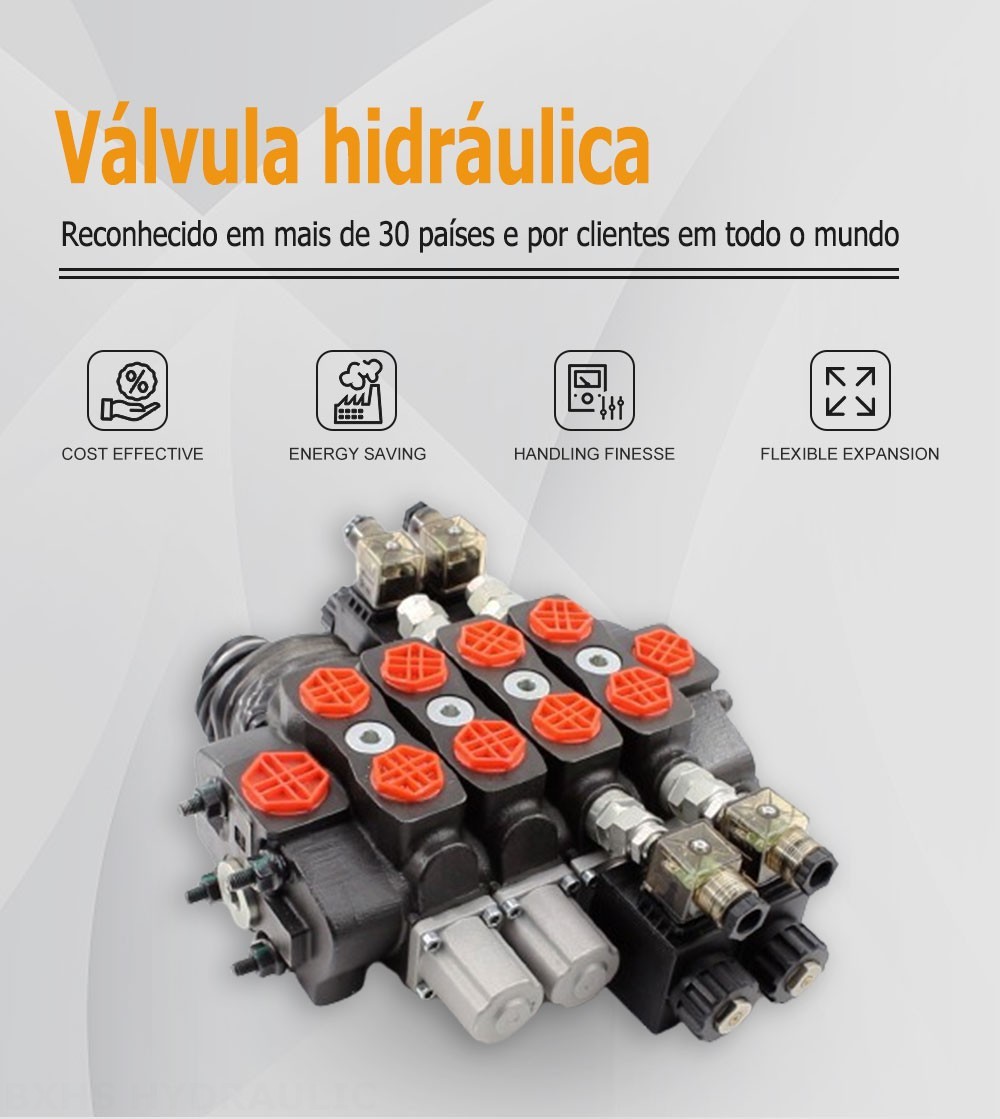 SD8 Solenoide e Joystick 3 carretéis Válvula direcional seccional